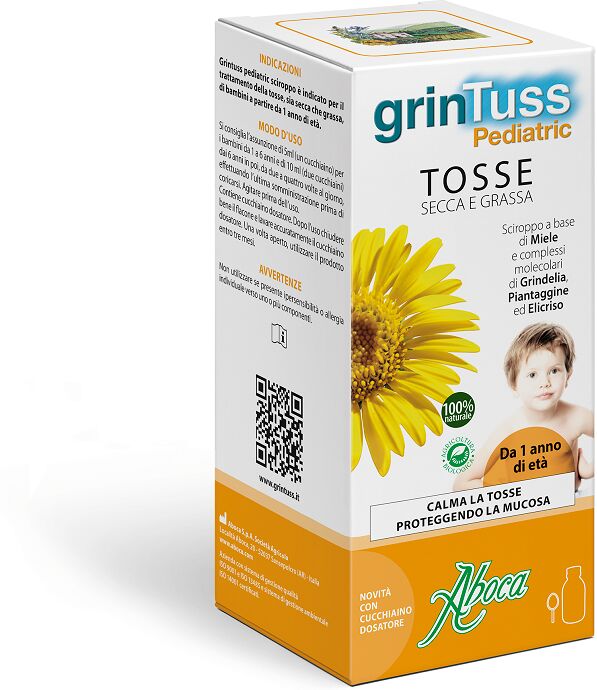 Aboca Grintuss Pediatric Sciroppo Bambini Tosse Secca e Grassa 180 g