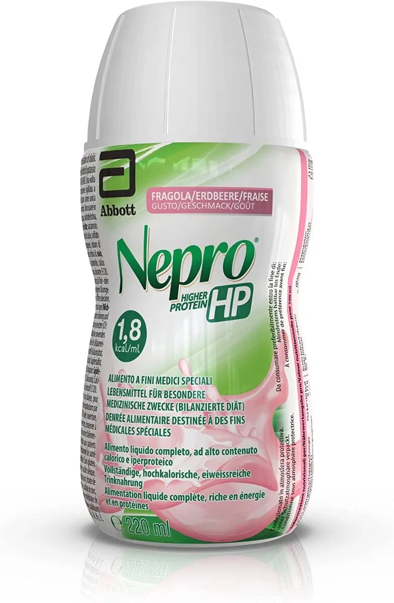 Nepro HP Alimento a Fini Medici Speciali ad Alta Densità Calorica e Proteica per Insufficienza Renale Fragola 220ml