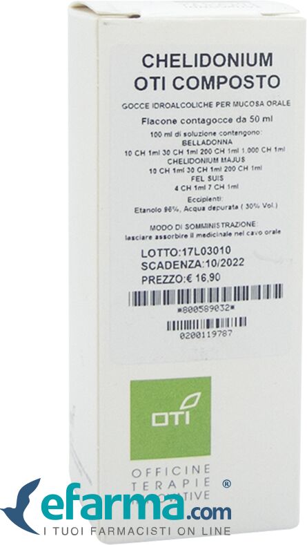 Oti Chelidonium Composto In Gocce Medicinale Omeopatico 50 ml