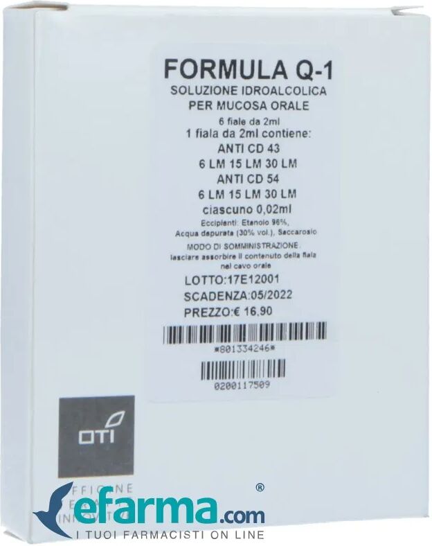 Oti Formula Q1 Medicinale Omeopatico 6 Fiale 2 ml