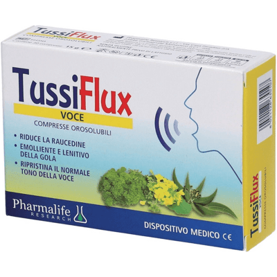 Tussiflux Voce Rimedio Naturale Contro Irritazioni e Mal di Gola 30 Compresse Tussiflux Voce Rimedio Naturale Contro Irritazioni e Mal di Gola 30 Compresse