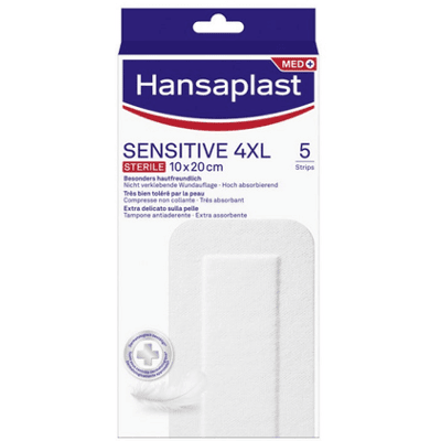 Hansaplast Sensitive 4XL Cerotti 10x20 cm 5 Pezzi Hansaplast Sensitive 4XL Cerotti 10x20 cm 5 Pezzi