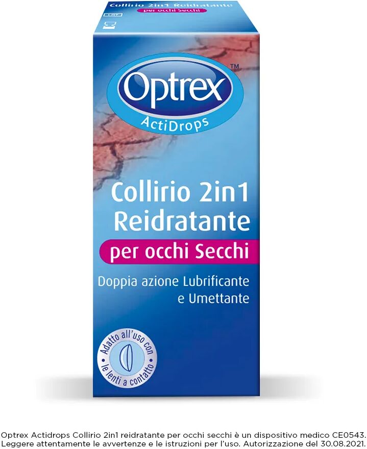 optrex actidrops 2in1 collirio reidratante occhi secchi 10 ml