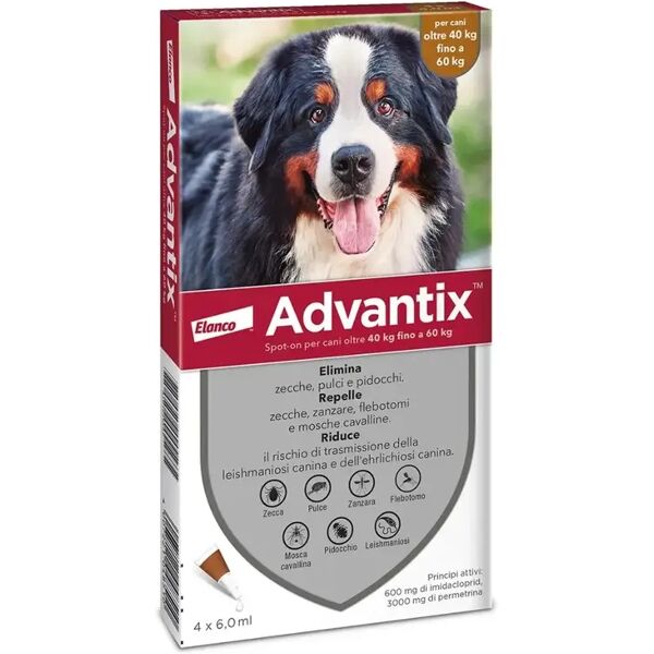 advantix spot-on per cani oltre i 40 kg fino a 60 kg 4 pipette monodose