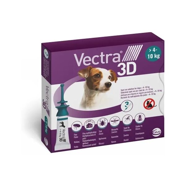 vectra 3d verde spot-on cani da 4 a 10 kg 3 pipette monodose