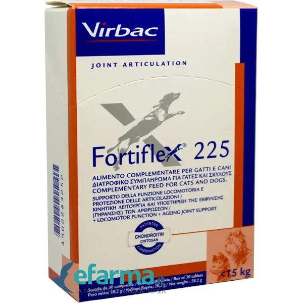 virbac fortiflex 225 integratore cartilagine cani e gatti 30 compresse appetibili