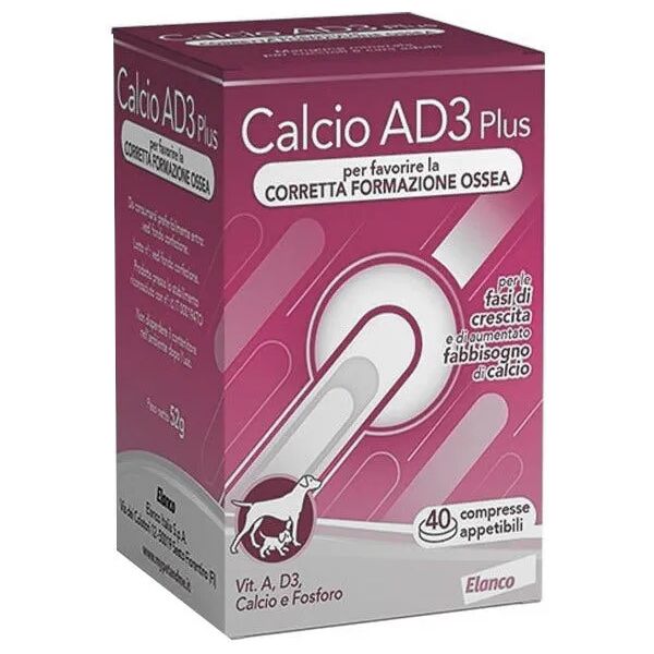 calcio ad3 plus tabs sviluppo integratore ossa cane 40 compresse