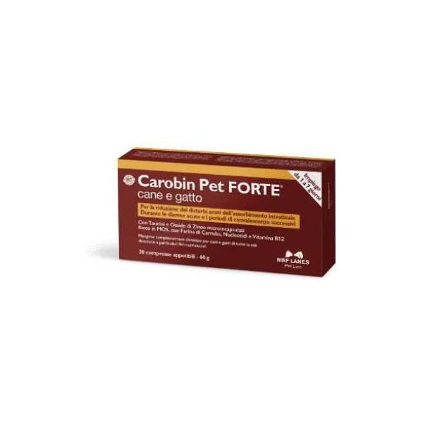 carobin pet forte mangime complementare per disturbi intestinali cani e gatti 30 compresse