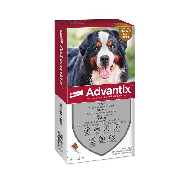 advantix spot-on per cani oltre 40 kg fino a 60 kg 6 pipette monodose