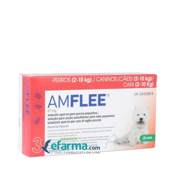 krka farmaceutici amflee spot-on antiparassitario cani taglia piccola 3 pipette