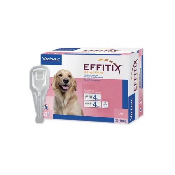 effitix soluzione spot-on cani taglia grande 20-40 kg 4 pipette