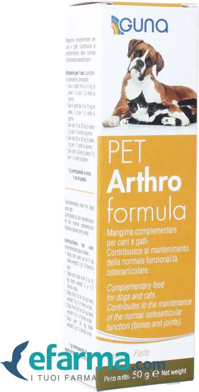 guna pet arthroformula integratore per cani e gatti tubo 50 g