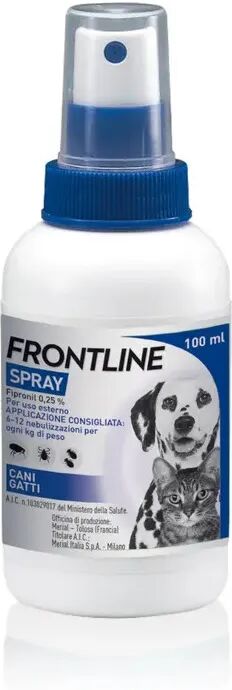 frontline spray antiparassitario cani e gatti 100 ml