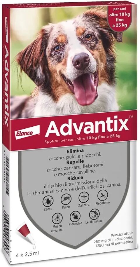 advantix spot-on cani da 10 a 25 kg 4 pipette monodose