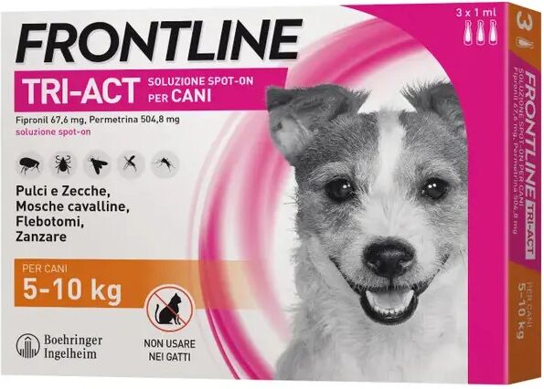 frontline tri-act soluzione spot-on cani 5-10 kg 3 pipette monodose