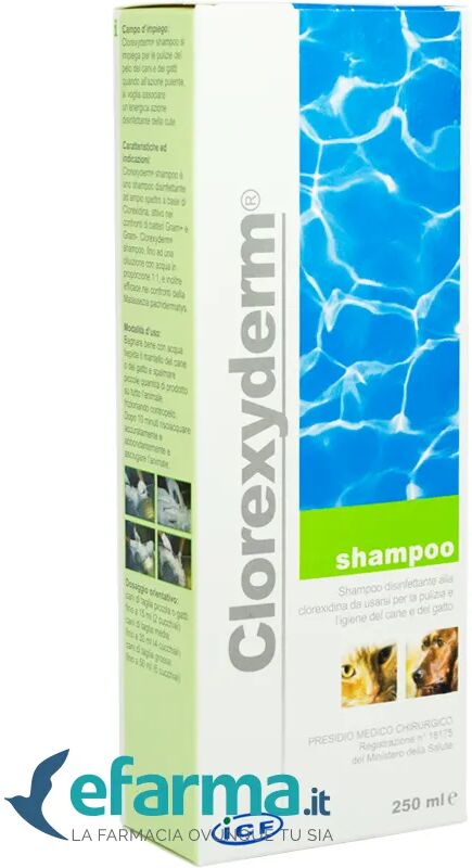 clorexyderm icf shampoo disinfettante cani e gatti 250 ml