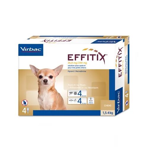 effitix virbac spot-on antiparassitario cani taglia molto piccola 1,5-4 kg 4 pipette