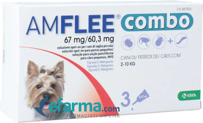 krka farmaceutici amflee combo cani 2-10 kg 67mg+60,3mg 3 pipette