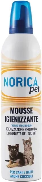 norica pet mousse igienizzante senza risciacquo per cani e gatti 400 ml