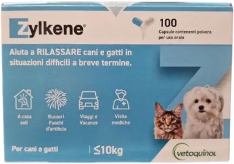 zylkene mangime complementare anti-stress per cani e gatti fino a 10 kg 100 capsule