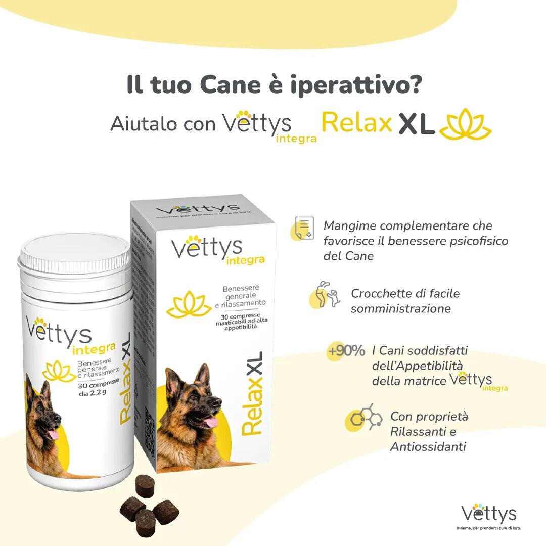 vettys integra relax xl per il benessere psicofisico del cane 30 compresse