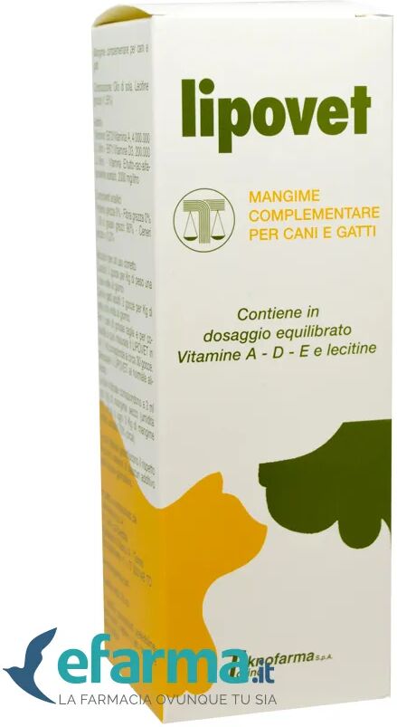 teknofarma lipovet gocce integratore vitaminico cani e gatti 50 ml