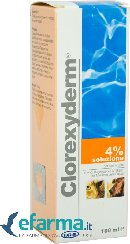 clorexyderm icf clorexyferm soluzione 4% disinfettante cani e gatti 100 ml