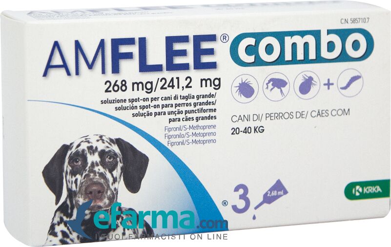 krka farmaceutici amflee combo cani 20-40 kg 268mg+241,2mg 3 pipette