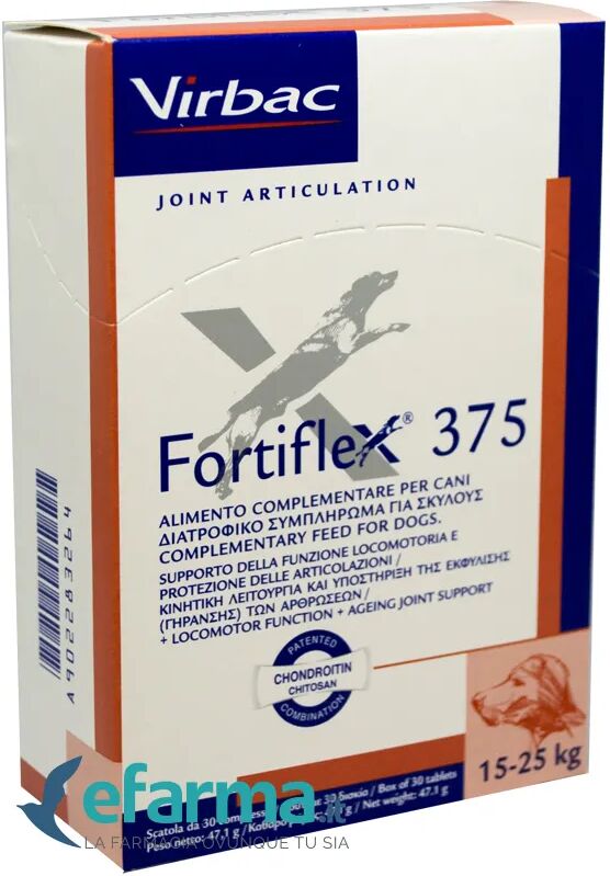 virbac fortiflex integratore articolare cani 375 mg 30 compresse