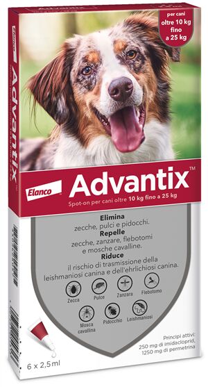 advantix spot-on cani da 10 a 25 kg 6 pipette monodose