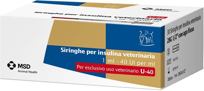 msd animal health msd siringa per insulina veterinaria con ago 29g 40 ui/ml 30 pezzi