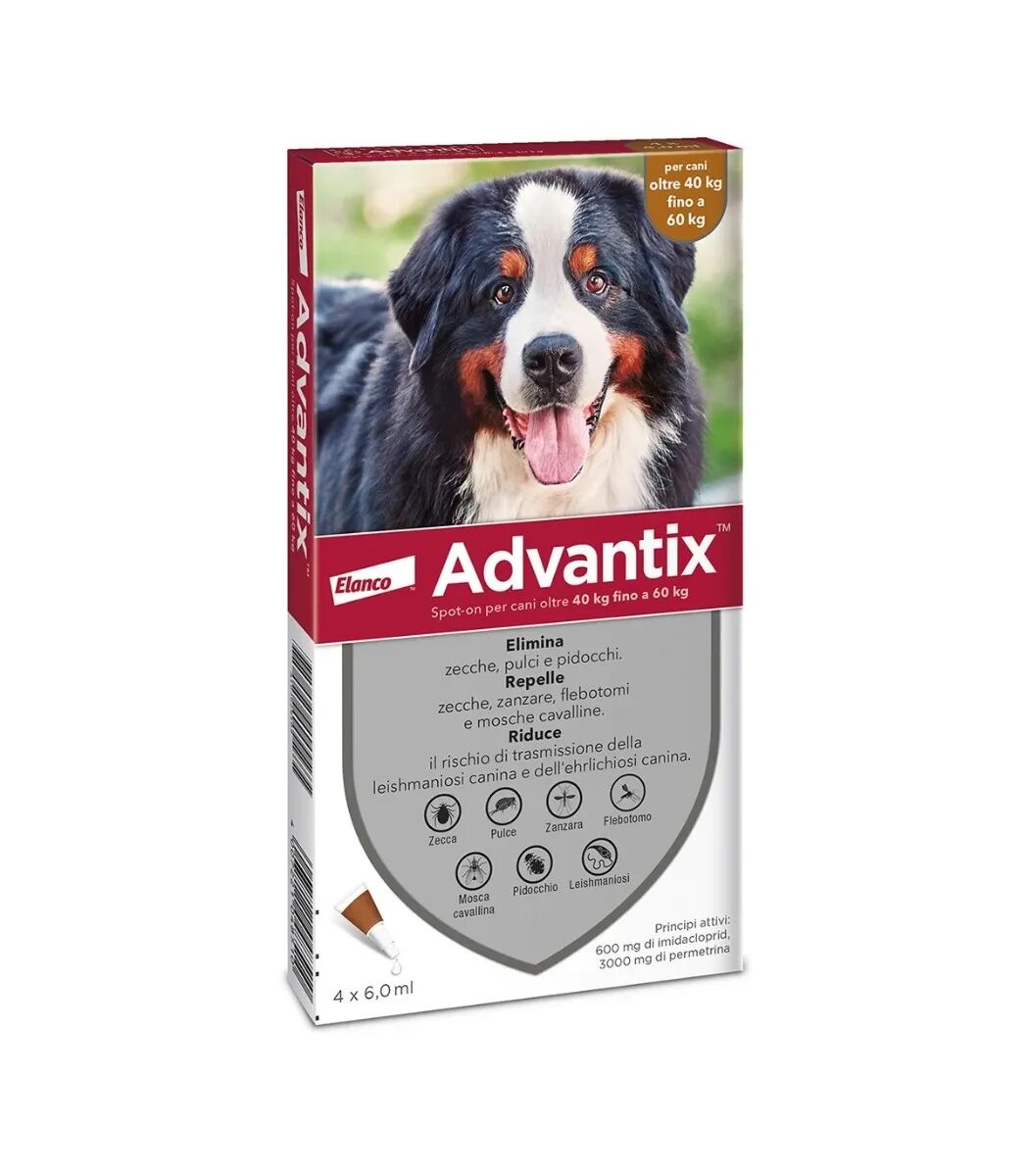 Advantix Spot-on per Cani Oltre i 40 Kg fino a 60 Kg 4 Pipette Monodose