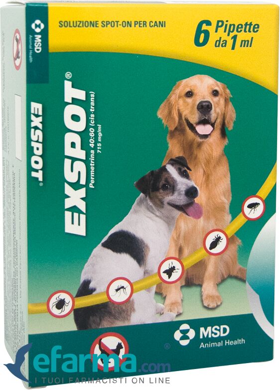 EXSPOT Soluzione Spot-On Cani 2,5-40 Kg 6 Pipette