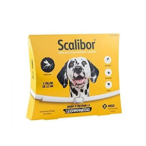 SCALIBOR Collare Antiparassitario Cani Taglia Grande Bianco 65 cm