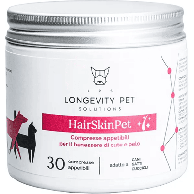 Longevity Pet HaiSkinPet 30 Compresse per Il benessere di Cute e Pelo di Cani e Gatti Longevity Pet HaiSkinPet 30 Compresse per Il benessere di Cute e Pelo di Cani e Gatti