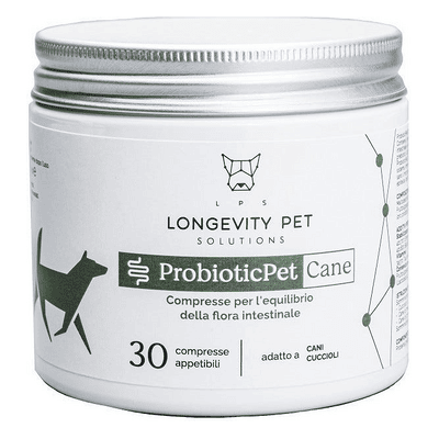 Longevity Pet ProbioticPet Per L'Equilibrio della Flora Intestinale Cani 30 Compresse Longevity Pet ProbioticPet Per L'Equilibrio della Flora Intestinale Cani 30 Compresse