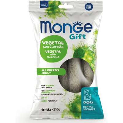 Monge Dental Sticks Con Clorella E Menta Per Cani Adulti All Breed 210G Monge Dental Sticks Con Clorella E Menta Per Cani Adulti All Breed 210G