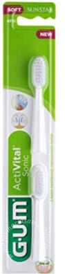 gum sonic daily spazzolino batteria refill white 2 pezzi