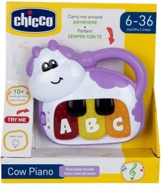 chicco piano elettrico a forma di mucca giocattolo educativo +6 mesi