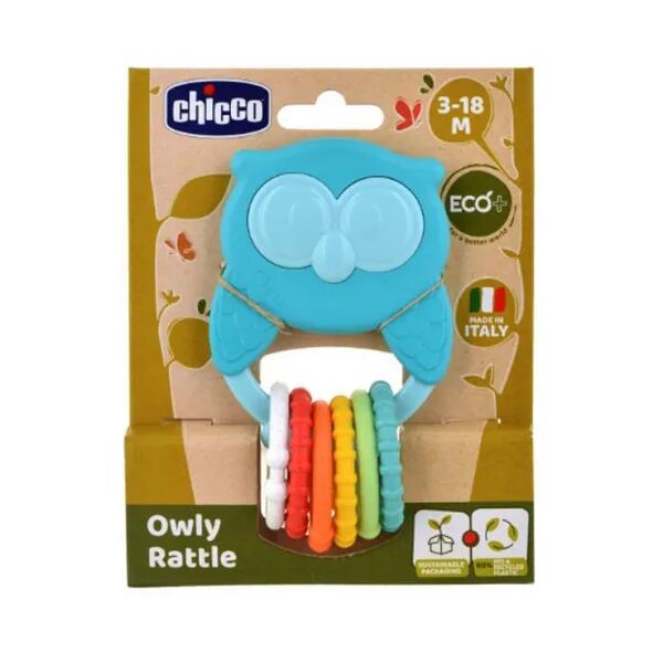 chicco gufo trillino eco+ con 6 anelli colorati +3 mesi