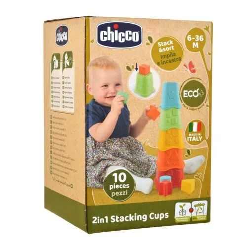 chicco tazze impilabili 2in1 eco+ gioco per bambini +6 mesi