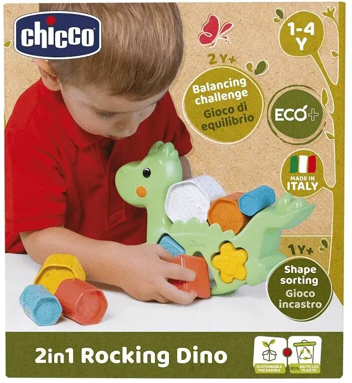 chicco rocking dino eco+ 2in1 giocattolo educativo +12 mesi