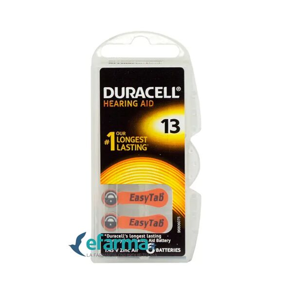 duracell easytab 13 arancio batterie apparecchio acustico 6 batterie