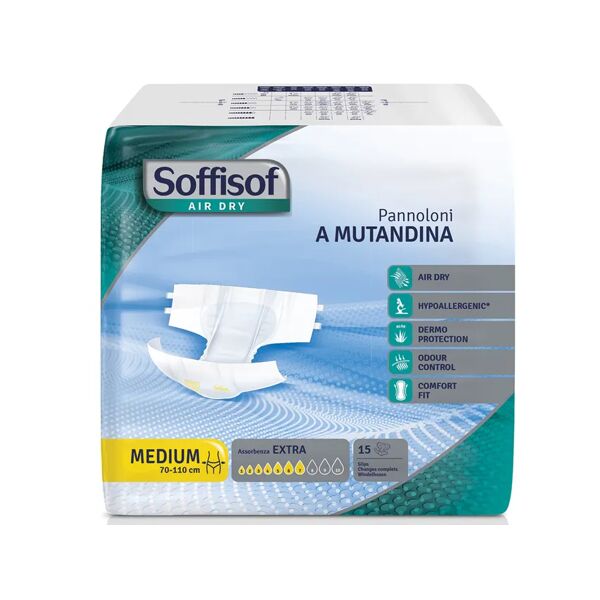 gima pannoloni soffisof air dry - incontinenza moderata - medio (conf. 90 pz.)