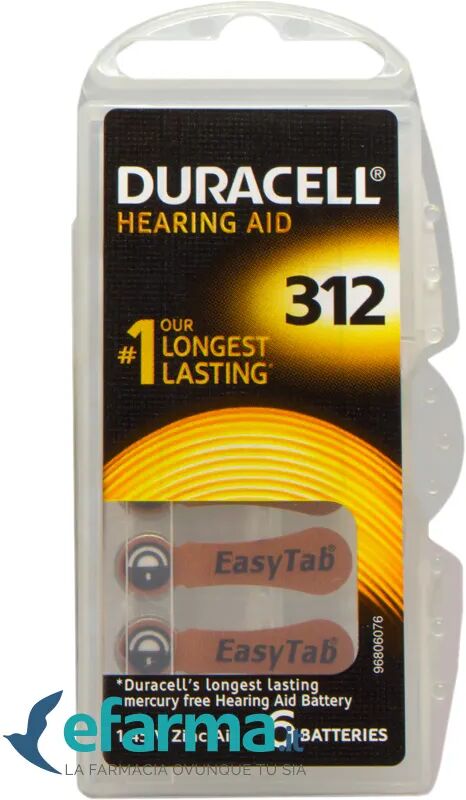 duracell easytab 312 marrone batterie apparecchio acustico 6 batterie