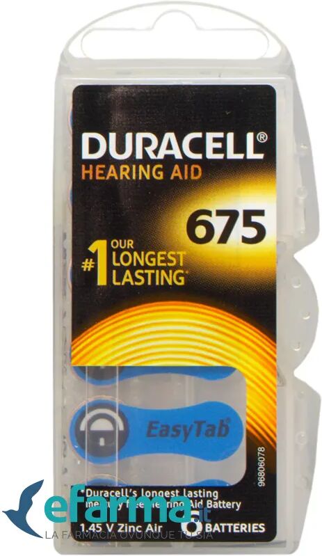 duracell easytab 675 batterie apparecchio acustico 6 batterie