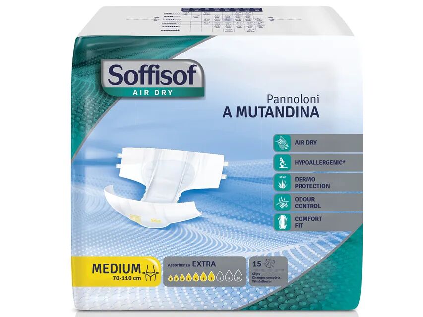 Gima Pannoloni Soffisof Air Dry - Incontinenza Moderata - Medio (Conf. 90 Pz.)