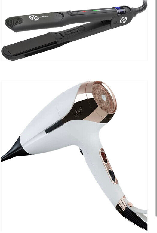 Phon Ghd Helios Bianco Piu' Piastra Retro' Coiffeur Straightener 1 2,5x9cm