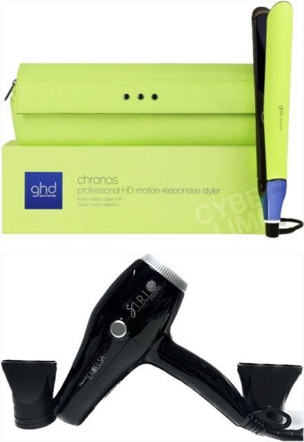 Piastra Ghd Chronos Verde Lime Con Pochette  Piu' Phon Retro' Excelsa Sirio 2300 Watt