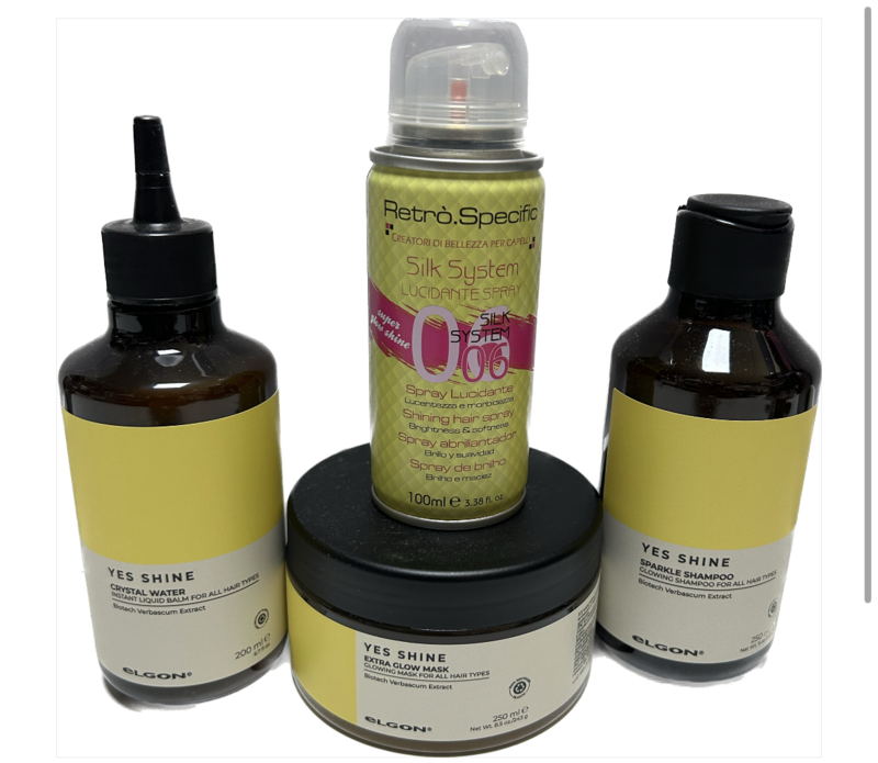 Kit Yes Shine Shampoo 250 Ml,Mask 250 Ml,Water Balm 200 Ml In Omaggio Spray Lucidante Retro'100 Ml